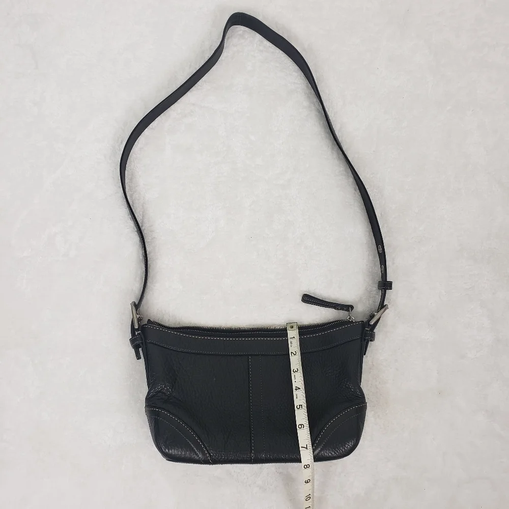 Coach Black Pebbled Leather Mini Crossbody Bag